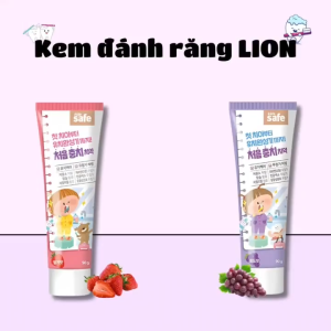 Kem đánh răng cho bé nuốt được kem đánh răng trẻ em LION Kids Safe Hàn Quốc 90g hương trái cây - Happy Home 4U