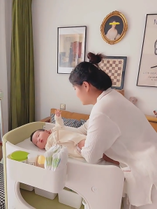 Bàn thay tã kết hợp kệ đựng đồ di động cho trẻ sơ sinh Babyviva (tặng kèm đệm trải bàn)