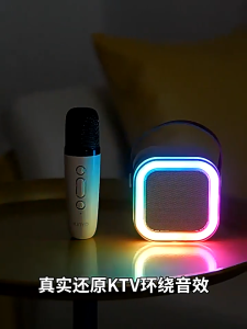 Tri-Town K12 Wireless Bluetooth with Dual Microphone Karaoke Speaker 3D Stereo Mini Portable KTV Professional Home Singing Audio