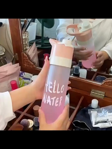 Sports water bottle with spray 650ml Outdoor Sports Cooling water bottle For Biking Running Basketball and other Sports