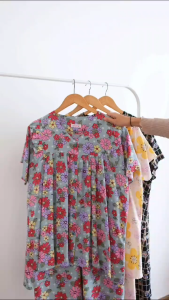 piyama wanita premium/baju tidur wanita/piyama tangan pendek/all size muat BB 40kg sd BB 90kg