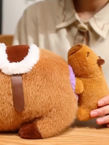 Thú nhồi bông capybara mẹ cõng con đáng yêu - Size từ 30cm đến 50cm - Móc khoá gấu bông Capybara.