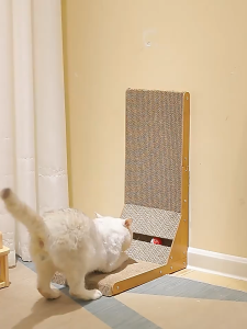 แผ่นลับเล็บแมว ที่ลับเล็บ มาพร้อมลูกบอลกระดิ่ง ของเล่นแมว กระดาษลับเล็บแมว ขนาดใหญ่ ที่ฝนเล็บแมว