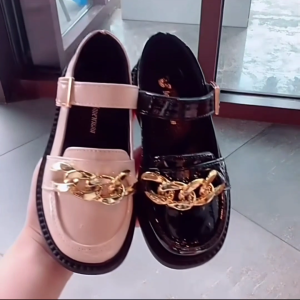 Sepatu Loafer Anak Perempuan Zirkonia Polos Trendi untuk Sekolah