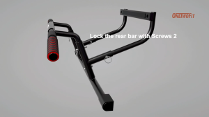 OneTwoFit Doorway Pull Up Bar with Elevated Bar Adjustable Width Chin Up Bar Multi Screwless Door Clamp Home Gym Indoor Padded Door Frame Handles OT216