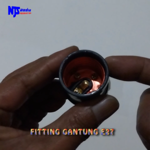 Fitting gantungan lampu E27 merek mikotek/fitting lampu gantung drat kuningan
