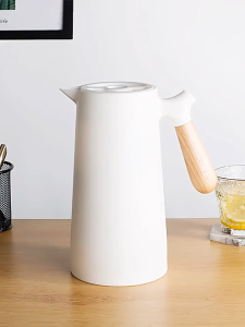 [OKLIFE. SG]Glass Liner Insulation Vacuum Pot，Double Walled Thermal Pot with Handle1L Thermal Pot