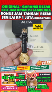 ALBA ORIGINAL - ALBA AH7CG0 X1 ALBA AH7CG0X1 Women LA - HItam - Kulit - Diameter 2.6CM- Water Resist 50 Meter - Jamdunia / Jam dunia JD18  Jam Tangan Wanita Jam Tangan Cewek Jam Tangan Anti Air + ALBA AH7C G0 AH 7C G0 X1 AH7 S003