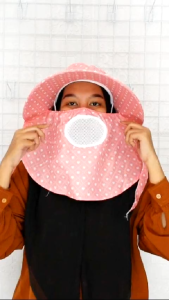 RUIMO Topi UV Protection Motif Polkadot Lipat dengan Visor - B-18