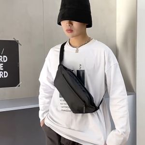 FAMENR【พร้อมส่ง】กระเป๋าคาดอก คาดเอว กระเป๋าสะพายข้างผู้ชาย 3 ซิป แฟชั่น Travel Waist Shoulder Fashion Men Bag