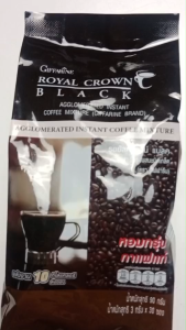 กาแฟดำ รอยัล คราวน์ แบลค กิฟฟารีน กาแฟ สำเร็จรูป 30 ซอง GIFFARINE ROYAL CROWN BLACK COFFE ไม่มีน้ำตาล ไขมันต่ำ