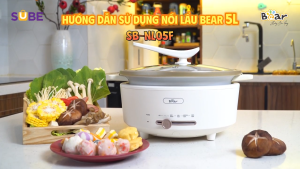 Nồi Lẩu Điện 5L Bear Đế Tách Rời Sôi Nhanh Tiết Kiệm Điện Chống Dính Có Tay Cầm Chống Bỏng SB-NL05F