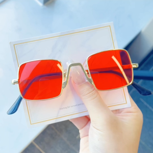 Fashion Personality Trend Bias Retro Sense of Metal Frame Childrens Sunglasses Styling Sunshade Sunscreen Glasses