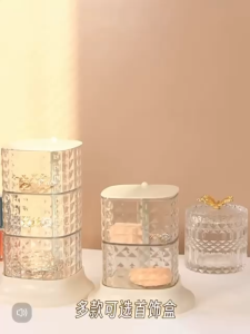 Tempat Bumbu Dapur 4 Susun Rak Tempat Bumbu 4 Tingkat Putar Kristal Seasoning Box