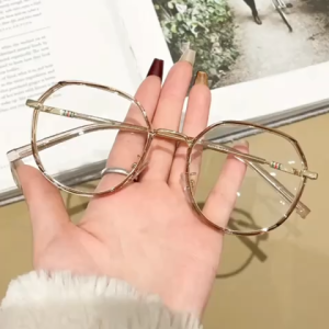 Kacamata Lensa Photocromik Wanita Oval Cat Eye Frame Titanium Kaca mata Optik Resep Minus Anti Radiasi