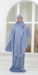 MUKENA DEWASA POLOS 2IN1 SILK PREMIUM LASERCUT ZAMORA