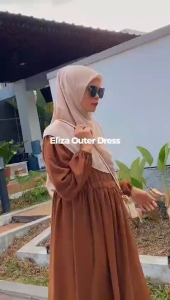 Eliza Outer Dress Plisket Wanita Dewasa Gamis Premium Bahan Mango Yoryu Crinckle Busui Friendly Motif Bunga Yayuku by