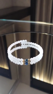 BSLS Minimalist Moonstone with Evil Eye and Korean Made Stainless Steel Gold Plated Bracelet
