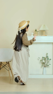 Jesna Gamis overall anak perempuan bahan Knit Salur bonus iner Baju Muslim Dress