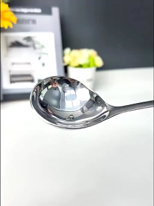 🔥Hutyet👍 Stainless Steel Soup Spoon Big Head Spoon Deepen Thickened Large Capacity Tablespoon Kitchen Cooking Tool Tableware for Sauce Broth Gravy