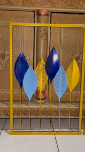 Hiasan Dinding Rumah Model Bingkai Besi Motif Daun Ukuran 40x60 cm Cocok Di Semua Ruangan