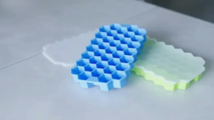 KOZI Ice Tray With Lid 37 Cell Honeycomb Silicone Shape Ice Cube Molder