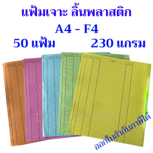 50 แฟ้ม แฟ้มเจาะกระดาษคลิปพลาสติก ไทย-ไท Niji นิจิ ขนาด A4 F4 ลิ้นแฟ้มพลาสติก คละสี
