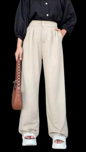 FH Fashion Jennie Knit Pants Celana Kulot Standart Jumbo Celana Highwaist Knit Kancing Belakang Karet Bahan Lembut Panjang Nyaman