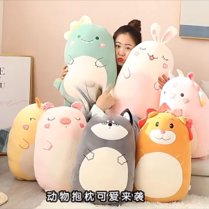 dinosaur plush toy cute pig doll for girls to hug on the bed sleeping doll long pillow cushion D-199