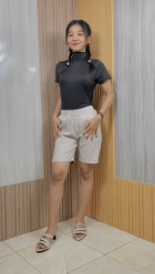 Celana Big Size Pendek 1/4 LFTRPT Warna Capucino Cream Moca