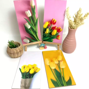 TENNESY HIASAN DINDING WALL DECOR FLOWER BUNGA WARNA 15x30CM PAJANGAN KAYU POSTER DEKORASI DINDING KAMAR TIDUR RUANG TAMU RUMAH