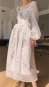 Dress Flower Rain In the Forest French Floral First lLove floral dress M649