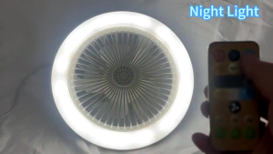 E27 2 in1 Ceiling Fan Light 3 Colors Adjustment 3-Speeds Led Bulb Light for Bedroom with Remote Control