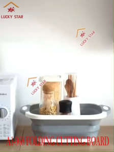 A1-968 Folding Cutting Board Multifunctional 2 in 1 Chopping Board and Drain Basin Basket Kitchen Utensils