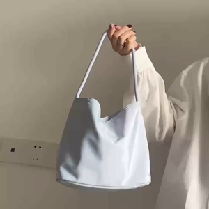 LUXE & LUNA Much and Eboy Structured Light Blue Bucket Bag Women Tote Bag Wanita Beg Perempuan Beg Bahu Cantik