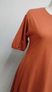 FRENCHTOSS ADELINE Round neck dress with side cut and sewn with piping-9836