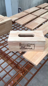 กล่องทิชชู่ไม้ 3 ชิ้น เลเซอร์ข้อความฟรี เคลือบกันเชื้อรา ขนาด 25*13*9 ซม. กล่องทิชชู่ กล่องใส่กระดาษชำระ ทำจากไม้แท้ สีธรรมชาติ ฝาเปิดได้ ขัดเรียบไม่บาดมือ งานดี