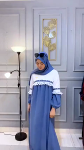 Gamis Sheliya Set Hijab Crinkle Airflow Premium