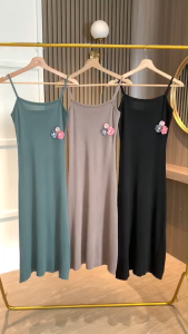 D11850 Flower 3D Bodycon Knit Tank Dress