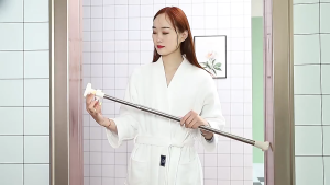 ราวผ้าม่านในห้องน้ำ ราวสแตนเลส ราวอเนกประสงค์ ยืดหดปรับขนาดได้ ยาวสุด260cm ขนาด50/70/110/140 ไม่ต้องเจาะผนัง