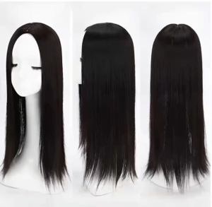 Women Straight Hair Wig Hair Reissue Pad Wig Natural Black Brown Long/Short Middle Parted Wig for Women Hair Topper
