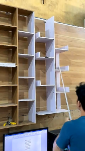 Kệ sách nghệ thuật hình cây xương rồng. Kệ gỗ nội thất. Gỗ MDF phủ melatium cao cấp. Khoan sẵn lỗ đủ ốc vít tháo lắp dễ dàng (MI10)