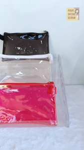Clear Travel Pouch PVC Mika Transparant Kosmetik Tempat Pensil