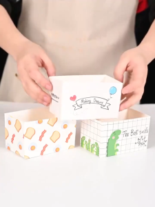 25PCS Sandwich Packaging Paper Boxes Food Grade Card Board for Sandwiches Breads Fried Chicken Nuggets Hamburger Bag