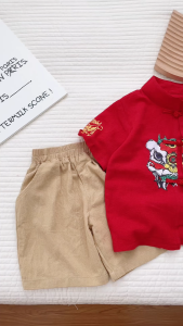 Đồ Bộ Cộc Tay Cho Bé Bộ Cộc In Hình Sư Tử Chất Đũi Cao Cấp Cực Xinh  MINKY BABY