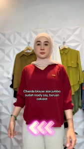 Blouse Crinkle V Neck LD110 Korean Style Daily Shirt Trendy Lengan Kerut 7/8 Atasan Wanita