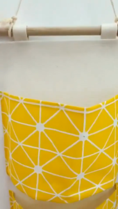 ผนังกระเป๋า เก็บของแบบ 3 ช่อง กระเป๋าแขวนของ ที่ใส่ของ ฝ้ายและผ้าลินิน