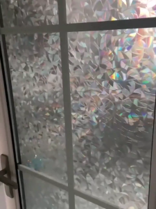 40x100CM 3D Decorative Privacy Window Film Self Adhesive UV Protection Vinyl Glass Sticker for Living Room Bathroom Use