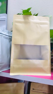 {1kg/size}- Túi zipper giấy 8 cạnh cửa sổ tràn đựng thực phẩm bánh mứt đậu hạt...