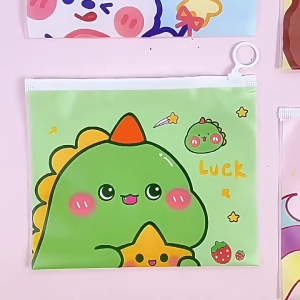 Tempat Ziplock Pouch Transparent Motif Bear Dino & Bunny MK919